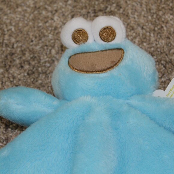 Sesame Street Cookie Monster Security Blanket Kids Preferred Baby Lovey Blue NWT - Picture 2 of 6